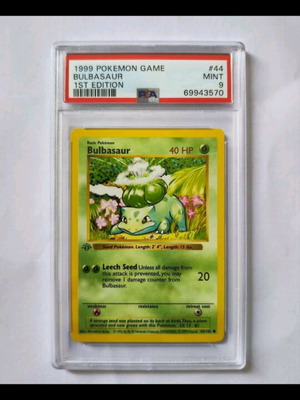 Pokémon Bulbasaur 1st Edition Base Set card like new PSA 9 Mint
