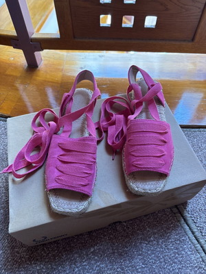 Espadrilles Luna pink size 38 new with ankle laces