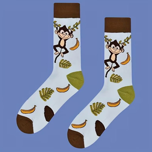 Socks with monkey design new with playful pattern