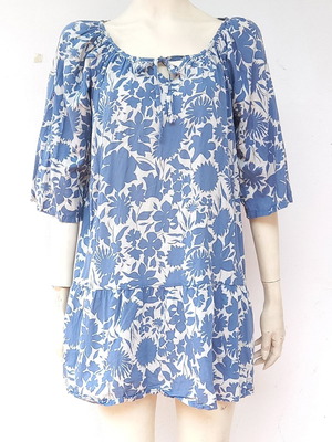 Mini cotton dress with very wide fit