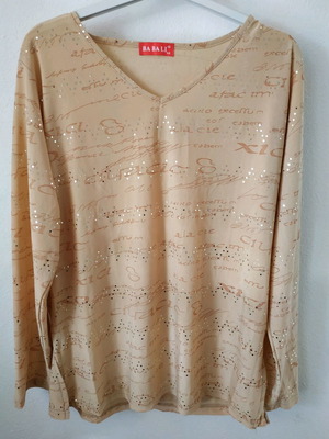 Beige women's blouse new with silver details size M