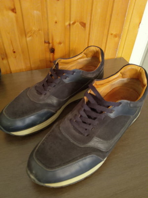 Massimo Dutti δερμάτινα sneakers μέγεθος 44 μεταχειρισμένα, σκούρο μπλε