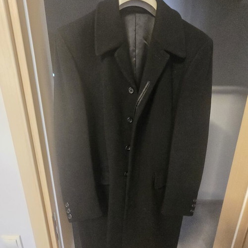 Berto Lucci Black Wool Winter Coat XXL like new