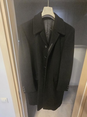 Berto Lucci Black Wool Winter Coat XXL like new