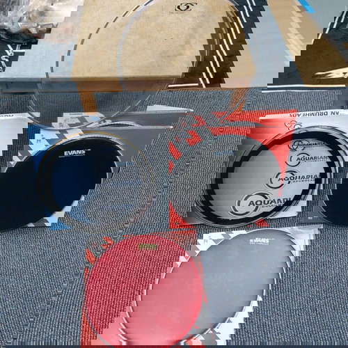 Drum Heads Set 14" Evans Hydraulic, Aquarian, Remo with Free Cymbal