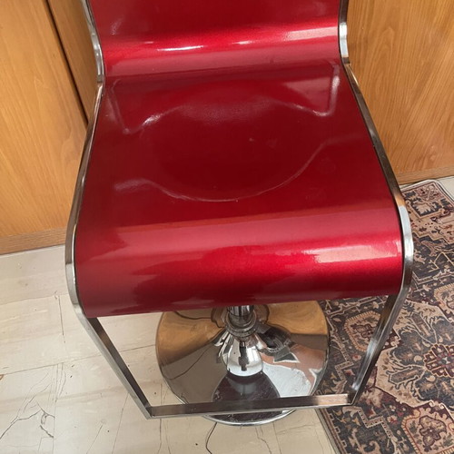 Adjustable bar stools like new, set of 2, red