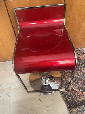 Adjustable bar stools like new, set of 2, red