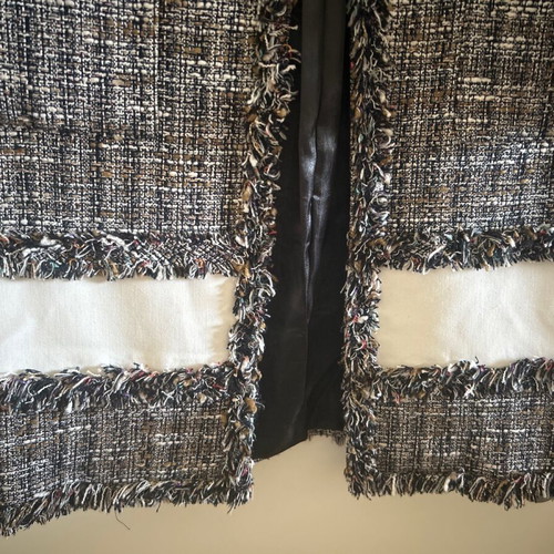 Notalone coat new, light boucle with white stripes, size S