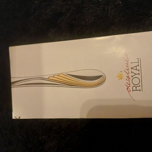 Solingen cutlery set in case new with 23-24 carat gold details