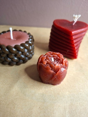 Set of 3 Handmade Decorative Candles Dark Cherry & Chocolate Romance New