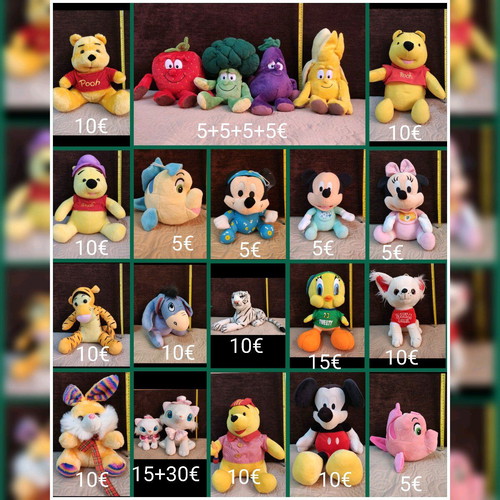 Disney plush toys like new, fruit collection