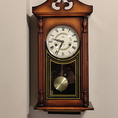 WM Widdop 31 Day Regulator Wooden Wall Clock like new