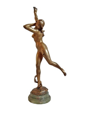 Αγαλματίδιο Daphne του Jules Alfred Alexandre Dercheu μπρούτζινο σαν καινούργιο, Art Nouveau