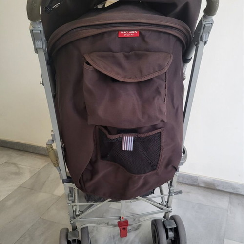 Maclaren baby stroller like new, brown-blue with waterproof hood