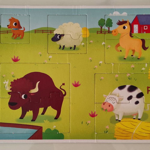 Animal cardboard puzzles like new, set of 4 pieces