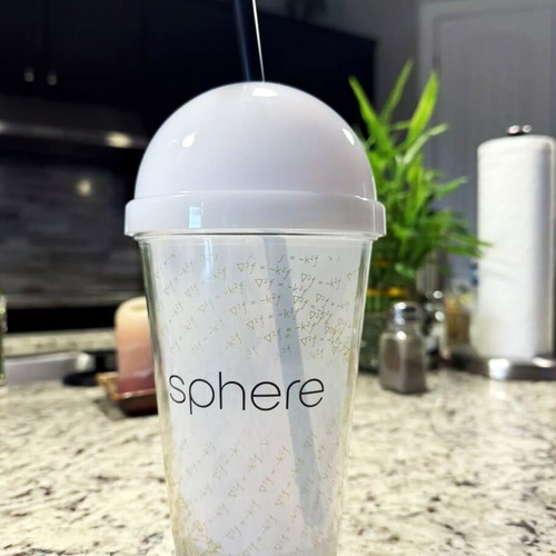 The Sphere Las Vegas Light Up Tumbler Cup 20oz with Multicolor LED and Straw