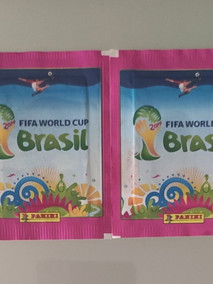 Panini FIFA World Cup 2014 Brazil pink sticker packs, 2 pcs