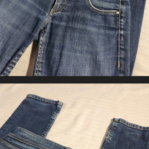 Staff cotton low-rise jeans used, size 25 XS, blue