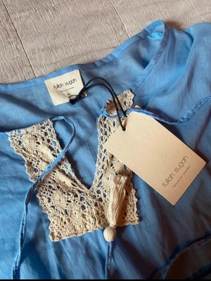 Cotton Kaftan Fullah Sugah new, size XL, beige and blue