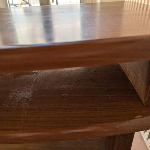TV table used with wheels and glass door