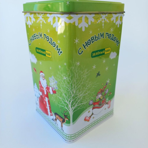 Collectible Russian metal Christmas tin like new, 2010
