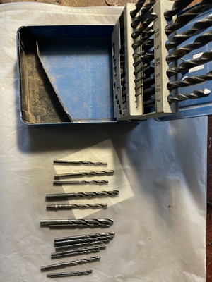 Set of black drill bits used