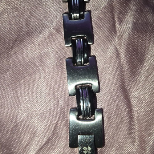 Men's Bracelet Bangle used, stainless steel and rubber, industrial design