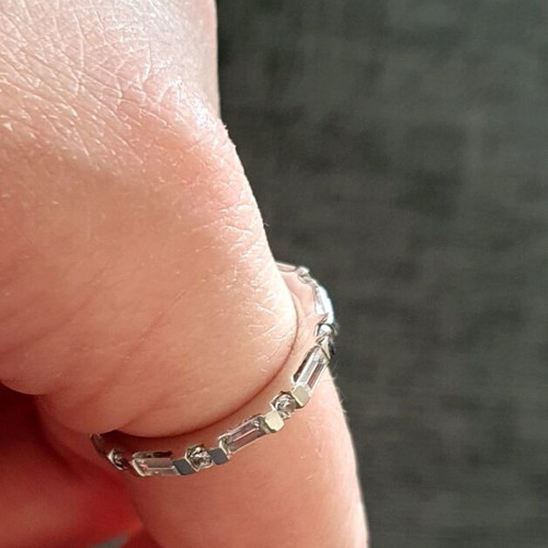 Silver ring like new, size 60-70