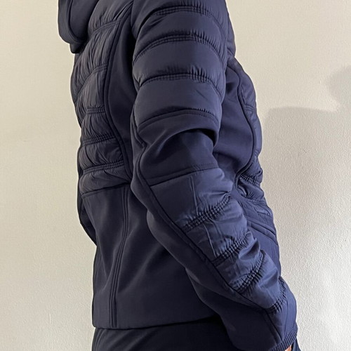 Talence jacket new, blue, hooded with synthetic fur lining