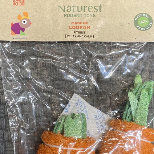 Naturest Loofah Carrots 3-in-1 natural toy, snack & dental for rodents