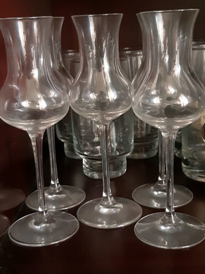 Liqueur glasses used, set of five
