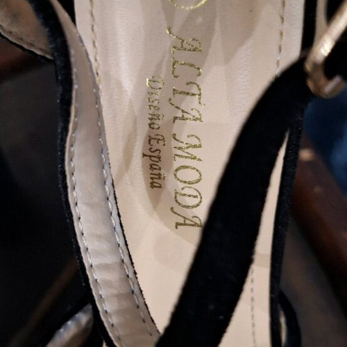 Alta Moda black velvet sandals used, size 38