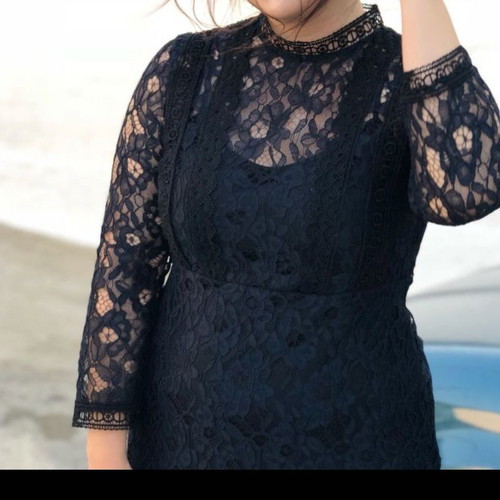 Zara dress with lace used, blue, size L - 15,00 - Vendora.cy Zara dress with lace used, blue, size L - 15,00 - Vendora.cy