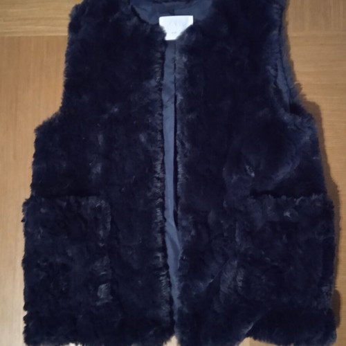 Zara kids fur vest like new, dark blue