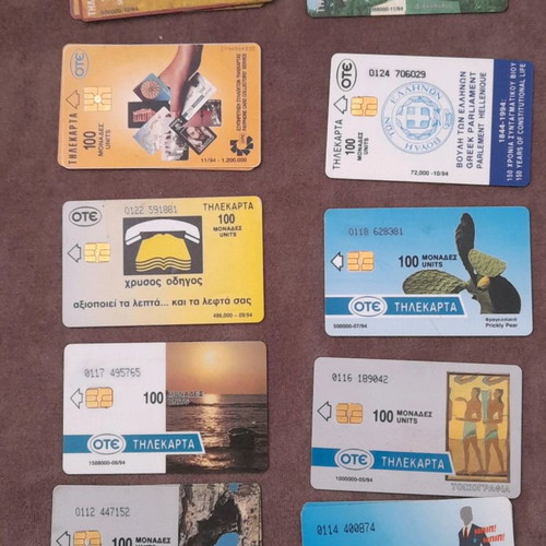 Phone cards used singles, pack of 14 (4 from 1993 & 10 from 1994)