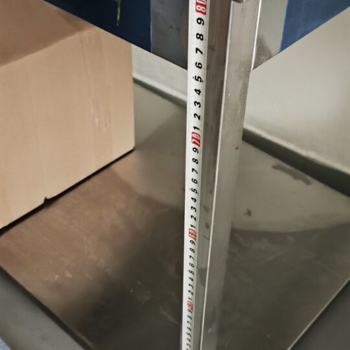Workbench 1.00x70x85 cm used, stainless steel with lower shelf