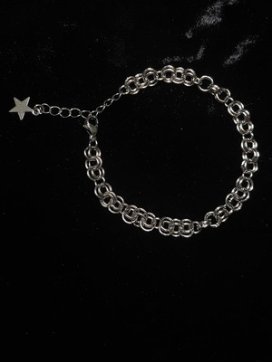 Star chainmail bracelet handmade, stainless steel