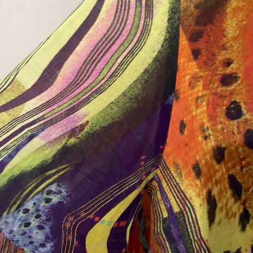 Erfo shirt tunic with psychedelic patterns like new, multicolor, size 44