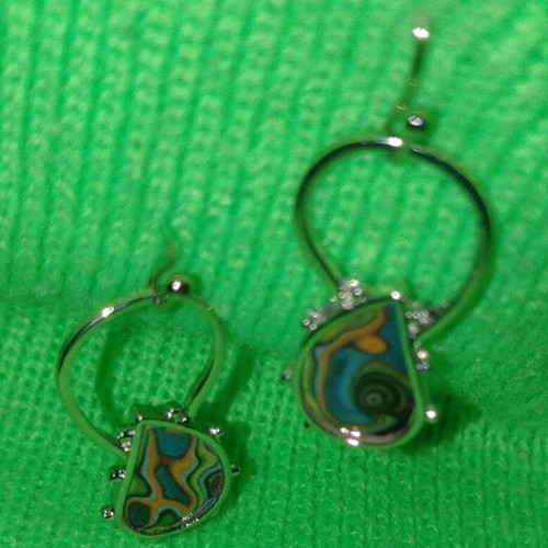 Lena fashion earrings new, colorful with silver coating