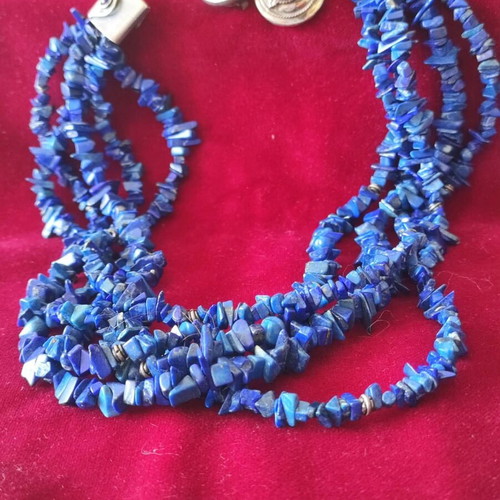 Lapis Lazuli jewelry set with necklace and earrings