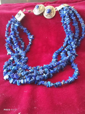 Lapis Lazuli jewelry set with necklace and earrings