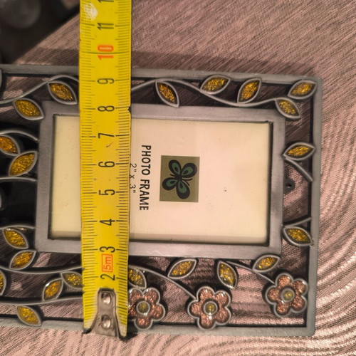 Carved photo frame like new with colorful stones