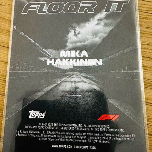 Mika Hakkinen Floor IT insert Topps Chrome F1 2025 like new