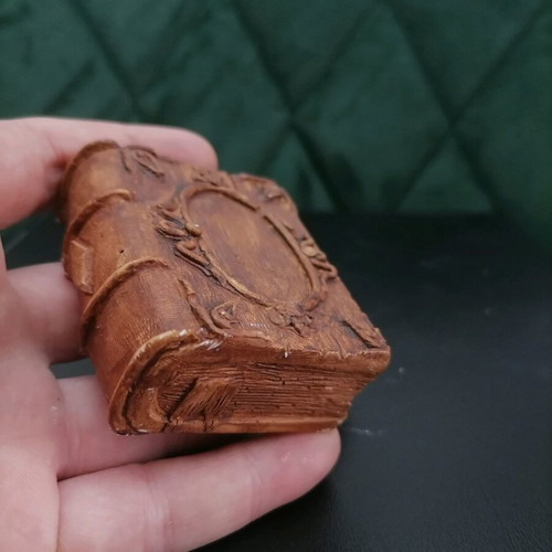 Handmade plaster sculpture book brown, new