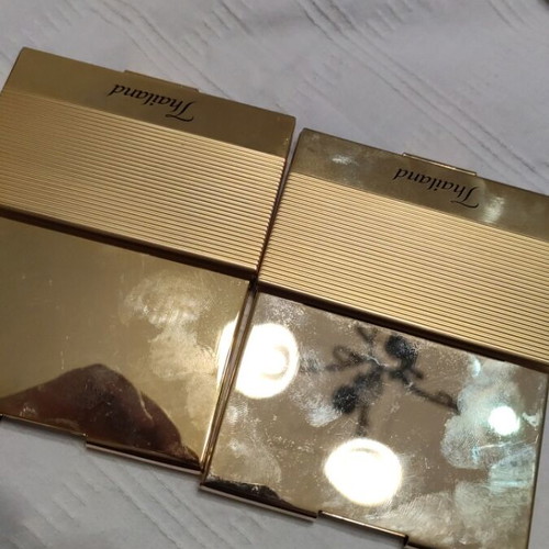 Cigarette case set used, gold-plated