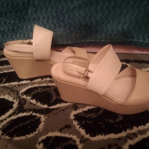 Fratelli Karida platform shoes used, beige, size 39