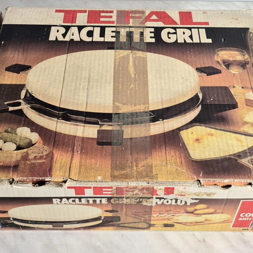 Tefal Raclette Grill for 6, vintage nonstick set