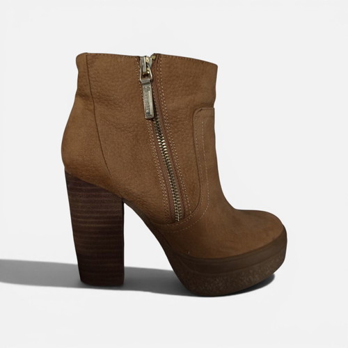 Bershka platform ankle boots beige and brown like new, size 37