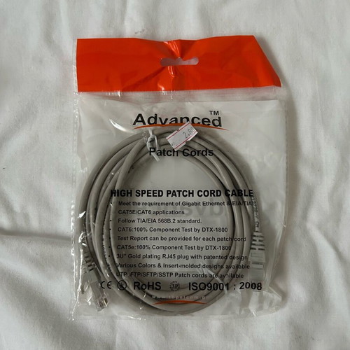 Ethernet cables CAT5e 3m new, gray color