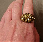  Δαχτυλίδι μπρονζέ με χρυσαφί κρυσταλλάκια